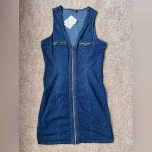 NEW Jean Mini Dress with Zipper